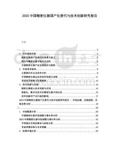 2025中國(guó)精密儀器國(guó)產(chǎn)化替代與技術(shù)創(chuàng)新研究報(bào)告
