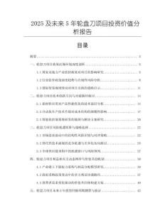 2025及未来5年轮盘刀项目投资价值分析报告