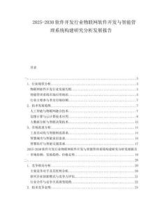 2025-2030軟件開發行業物聯網軟件開發與智能管理系統構建研究分析發展報告