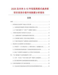2025及未來5-10年輕型燕尾式桌虎鉗項目投資價值市場數據分析報告