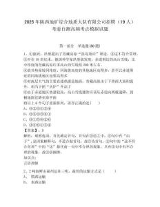 2025年陜西地礦綜合地質大隊有限公司招聘（19人）考前自測高頻考點模擬試題有答案詳解