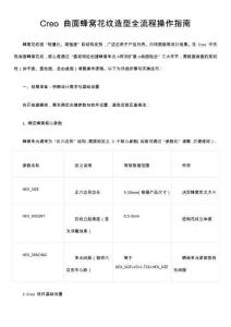 Creo 曲面蜂窩花紋造型全流程操作指南