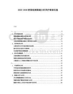 2025-2030橋梁檢測(cè)裂縫分析養(yǎng)護(hù)維修實(shí)施