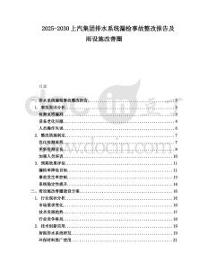 2025-2030上汽集團排水系統漏檢事故整改報告及雨設施改善圈