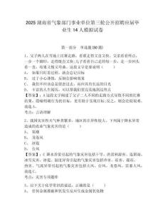 2025湖南省氣象部門事業(yè)單位第三輪公開招聘應(yīng)屆畢業(yè)生14人模擬試卷及答案詳解一套