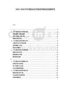 2025-2030汽車服務業市場競爭格局發展研究