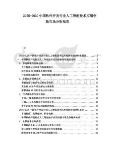 2025-2030中國軟件開發(fā)行業(yè)人工智能技術(shù)應(yīng)用創(chuàng)新市場分析報告