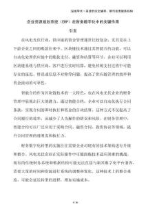 企業資源規劃系統（ERP）在財務數字化中的關鍵作用