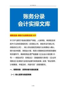 做賬實操-保險行業真賬實操SOP