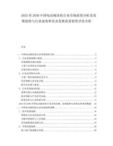 2025至2030中國電動刨冰機行業市場前景分析及發展趨勢與行業深度研究及發展前景投資評估分析