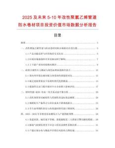 2025及未來5-10年改性聚氯乙烯管道防水卷材項(xiàng)目投資價(jià)值市場數(shù)據(jù)分析報(bào)告