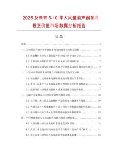 2025及未來5-10年大風(fēng)量消聲器項(xiàng)目投資價(jià)值市場(chǎng)數(shù)據(jù)分析報(bào)告
