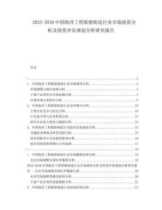 2025-2030中國海洋工程船舶制造行業(yè)市場現(xiàn)狀分析及投資評估規(guī)劃分析研究報告