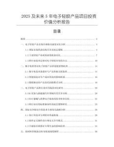 2025及未來5年電子輕膠產(chǎn)品項(xiàng)目投資價(jià)值分析報(bào)告