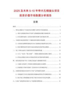 2025及未來5-10年帶內(nèi)孔銅接頭項(xiàng)目投資價(jià)值市場數(shù)據(jù)分析報(bào)告