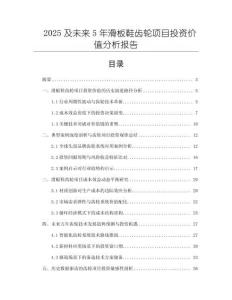 2025及未來5年滑板鞋齒輪項(xiàng)目投資價(jià)值分析報(bào)告