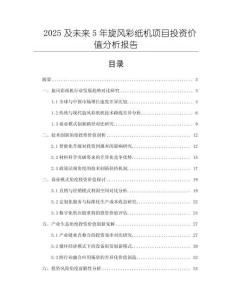 2025及未來5年旋風彩紙機項目投資價值分析報告