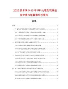 2025及未來5-10年P(guān)P處理劑項目投資價值市場數(shù)據(jù)分析報告
