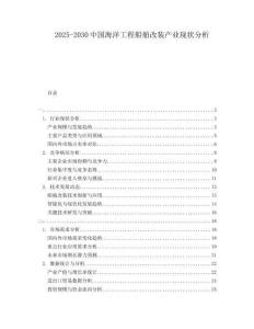 2025-2030中國海洋工程船舶改裝產(chǎn)業(yè)現(xiàn)狀分析