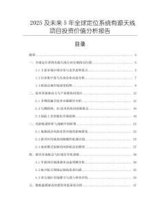 2025及未來5年全球定位系統有源天線項目投資價值分析報告