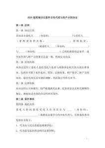 2025版離婚訴訟案件全權代理與財產分割協議