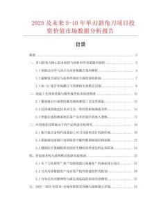 2025及未來5-10年單刃斜角刀項目投資價值市場數據分析報告