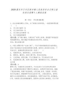 2025重慶市萬州區(qū)新田鎮(zhèn)人民政府非全日制公益性崗位招聘1人模擬試卷及完整答案詳解