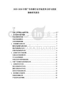 2025-2030中國廣告傳媒行業市場競爭分析與投放策略研究報告