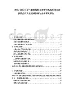 2025-2030巴哈馬智能智能交通管理系統(tǒng)行業(yè)市場(chǎng)供需分析及投資評(píng)估規(guī)劃分析研究報(bào)告