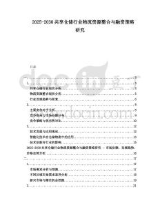 2025-2030共享倉儲(chǔ)行業(yè)物流資源整合與融資策略研究
