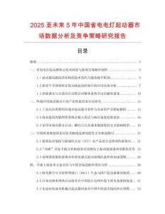 2025至未來5年中國省電電燈起動器市場數(shù)據(jù)分析及競爭策略研究報告