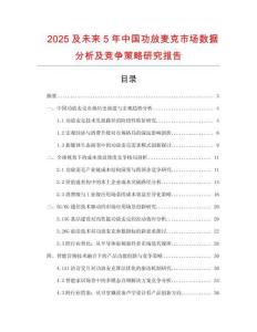 2025及未來(lái)5年中國(guó)功放麥克市場(chǎng)數(shù)據(jù)分析及競(jìng)爭(zhēng)策略研究報(bào)告