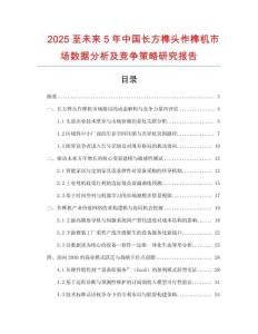 2025至未來5年中國長方榫頭作榫機市場數據分析及競爭策略研究報告