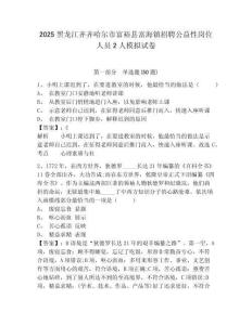 2025黑龍江齊齊哈爾市富裕縣富海鎮招聘公益性崗位人員2人模擬試卷附答案詳解（黃金題型）