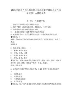 2025重慶市萬州區新田鎮人民政府非全日制公益性崗位招聘1人模擬試卷及答案詳解（精選題）