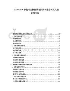 2025-2030智能考古探測設備投資機遇分析及文物勘探方案