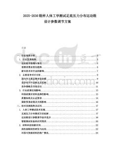 2025-2030鞋樣人體工學測試足底壓力分布運動鞋設計參數調節方案