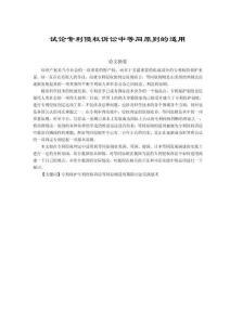 試論專利侵權訴訟中等同原則的適用