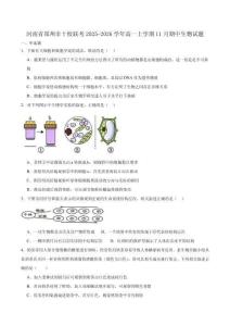 河南省郑州市十校联考2025-2026学年高一上学期11月期中考试生物试卷（含答案）