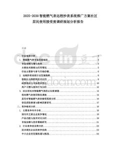 2025-2030智能燃?xì)獗磉h(yuǎn)程抄表系統(tǒng)推廣方案社區(qū)居民使用接受度調(diào)研規(guī)劃分析報(bào)告