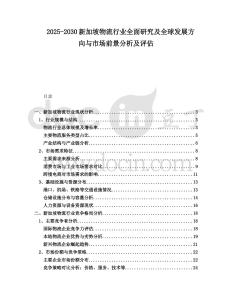 2025-2030新加坡物流行業(yè)全面研究及全球發(fā)展方向與市場前景分析及評估