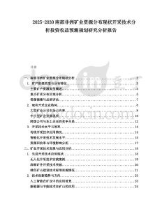 2025-2030南部非洲礦業(yè)資源分布現(xiàn)狀開(kāi)采技術(shù)分析投資收益預(yù)測(cè)規(guī)劃研究分析報(bào)告