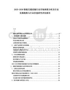2025-2030智能交通設施行業市場深度分析及行業發展趨勢與行業價值研究評估報告