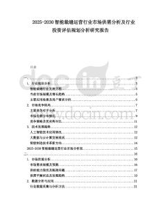 2025-2030智能裁縫運營行業市場供需分析及行業投資評估規劃分析研究報告