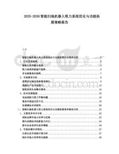 2025-2030智能掃地機器人吸力系統優化與功能拓展策略報告