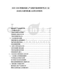 2025-2030智能機器人產(chǎn)業(yè)鏈市場深度研究及工業(yè)自動化與商用機器人應(yīng)用分析報告