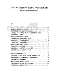2025-2030新能源汽車電池行業(yè)市場(chǎng)供給需求分析及投資機(jī)遇評(píng)價(jià)規(guī)劃報(bào)告