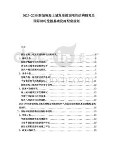 2025-2030新加坡海上城發展規劃剛性結構研究及國際郵輪旅游基礎設施配套規劃