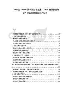 2025至2030中國(guó)表面貼裝技術(shù)（SMT）載帶行業(yè)調(diào)研及市場(chǎng)前景預(yù)測(cè)評(píng)估報(bào)告