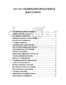 2025-2030中國電磁吸波材料在隱身技術(shù)領(lǐng)域的發(fā)展現(xiàn)狀與軍事應(yīng)用